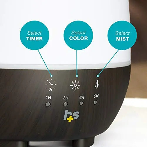 HealthSmart Essential Oil Diffuser, Cool Mist Humidifier and Aromatherapy Diffuser, FSA HSA Eligible with 500ML HealthSmart Au supplements