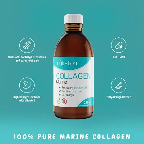 Marine Collagen Liquid | 25 x 10ml Servings | Liquid Collagen Drink for Women and Men | Pure Marine Collagen for Strong Bones & Joints Nutration Au supplements