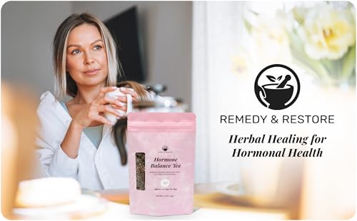 Remedy & Restore Herbal Tea for Hormone Balance - Natural Menstrual Cycle Support, Spearmint Flavor, Loose Leaves, 1 Count Remedy & Restore Au supplements