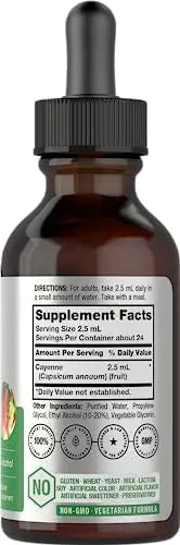 Cayenne Pepper Liquid Extract | 2 fl oz | Vegetarian, Non-GMO, Gluten Free Supplement Horbäach Au supplements