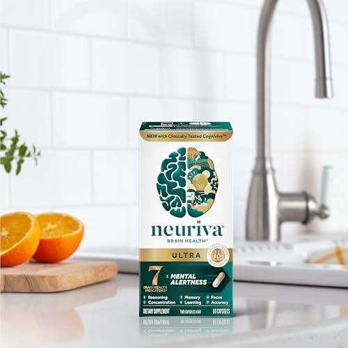 NEURIVA Ultra Decaffeinated Clinically Tested Supplement for Mental Alertness, Memory, Focus & Concentration, Cognivive, Neurofactor