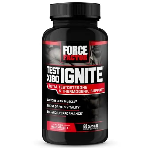 FORCE FACTOR Test X180 Ignite Testosterone Booster for Men, Testosterone Support Force Factor Au supplements