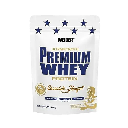 Weider Premium Whey (500g) Chocolate-Nougat Flavour. Ultrafiltrated Proteins from Whey Protein Weider Au supplements