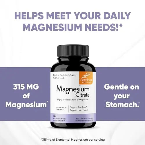 Sandhu's Magnesium Citrate Highly Absorbable Gluten, Soy Diary Free No Fillers Sandhu's Au supplements