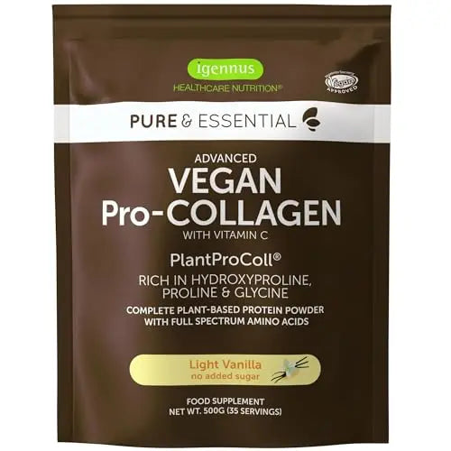 Vegan Collagen Powder, Natural Vanilla Flavour, Plant-Based Peptide Protein Supplement Igennus Healthcare Nutrition Au supplements