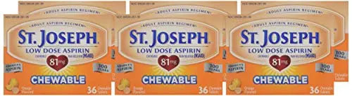 St. Joseph Orange Chewable 81mg Aspirin, 36 Tablets (Pack of 6) St. Joseph Au supplements