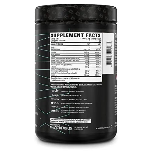 Jacked Factory Nitrosurge Max Nootropic Pre Workout Powder - Premium Pre Workout Jacked Factory Au supplements