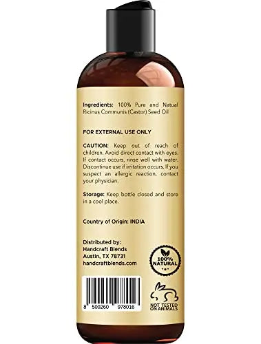 Handcraft Blends Jamaican Black Castor Oil for Hair Growth, Eyelashes and Eyebrows - 100% Pure Handcraft Blends Au supplements
