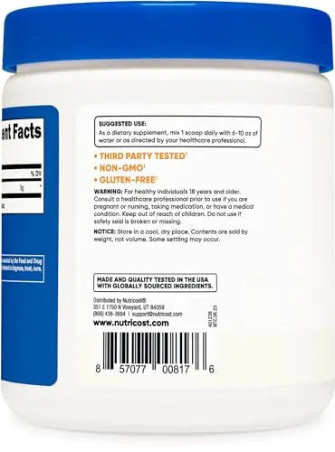Nutricost Pure L-Citrulline (Base) Powder 250 Grams Nutricost Au supplements