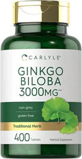 Carlyle Ginkgo Biloba 3000mg | 400 Tablets | Non-GMO, Gluten Free Carlyle Au supplements