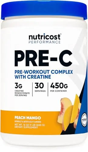 Nutricost Pre-C Pre-Workout Complex with Creatine (Peach Mango | 30 Servings) Powder Nutricost Au supplements