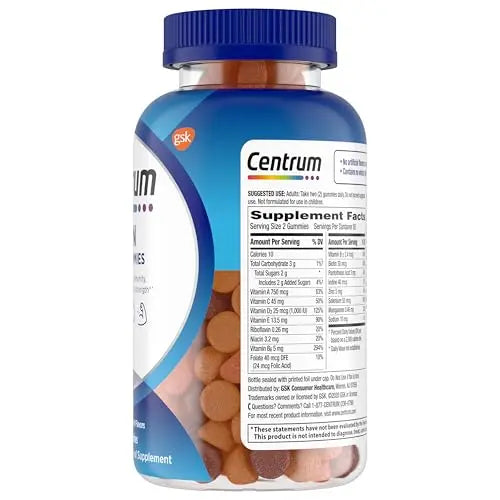 Centrum MultiGummies Gummy Multivitamin for Men, Multivitamin/Multimineral Supplement with Selenium, Antioxidants and Vitamin D3 Centrum Au supplements