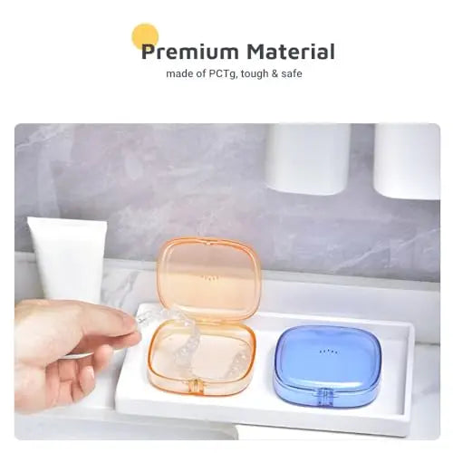 Slim Transparent Aligner Case with Magnetic Closure, Small Compact Retainer Holder Fits Maobuli Au supplements