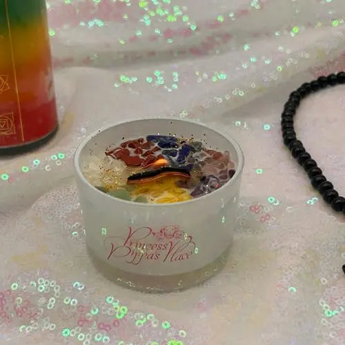 Princess Pippa's Place Healing Candles with Crystals Inside- Natural Soy Wax 7 Stones Crystal Candle Jar Msupps.com Au supplements