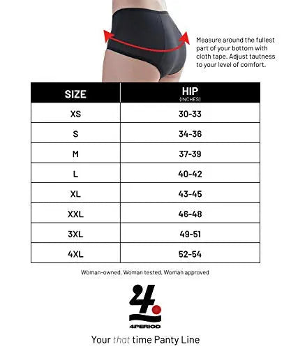 4period High Absorbency for Heavy Flow Period Panties; Leakproof, for Teens and Women (3 Black, X-Large) 4period Au supplements