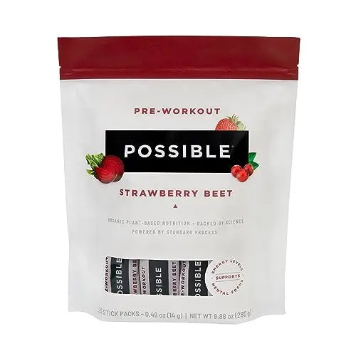 Possible Beet Pre-Workout - Strawberry Beet Flavor - Individually Wrapped Servings Possible Au supplements