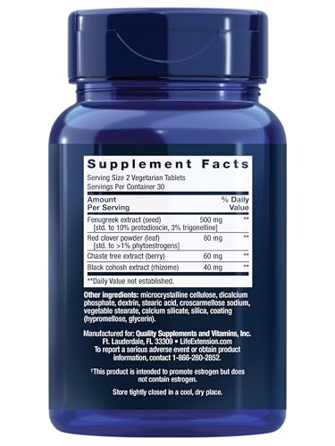 Life Extension Estrogen Balance Elite, Menopause Support Supplement, Hormone Balance, hot Flashes, Night Sweats, Vaginal Dryness, Gluten-Free, Non-GMO, Vegetarian, 60 Tablets. Life Extension Au supplements