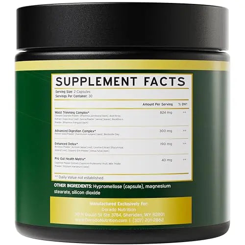 Colon Cleanse and Gut Detox for Weight Management & Digestive Support - Cascara Sagraoda DORADO NUTRITION Au supplements