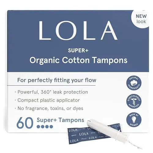 LOLA Organic Cotton Tampons, 60 Count - Super Plus Tampons, Period Feminine Hygiene Products LOLA Au supplements