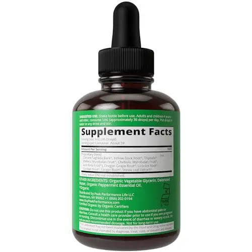 USDA Organic Colon Cleanse Liquid Drops. Vegan, Kosher Colon Cleanser & Detox Supplement Peak Performance Au supplements
