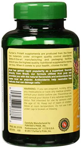 Puritan's Pride Triple Strength Acai 3000 MG, 120 Count Puritan's Pride Au supplements