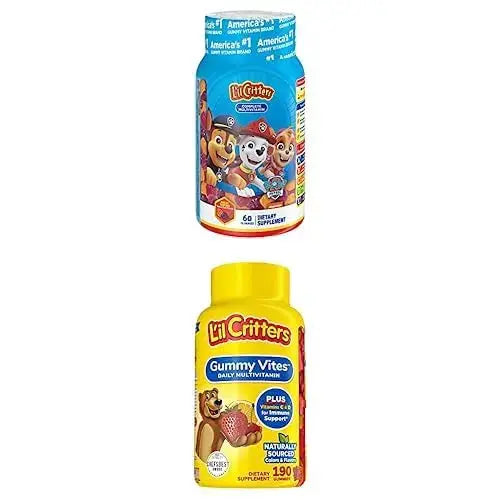 Bundle of L'il Critters Paw Patrol Complete Multivitamin Gummies, 60ct + Lil Critters Gummy Vites Daily Kids Multivitamins Fruit Flavored Gummy Vitamin, 95-190 Day Supply, 190-count Lil Critters Au supplements