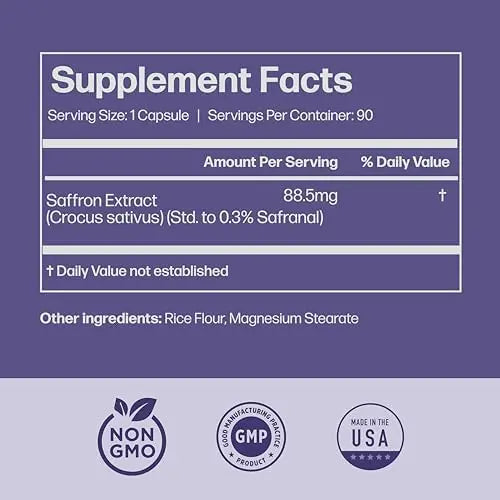 Pure Saffron Extract - Appetite Suppressant for Weight Loss Women & Men - Natural Hunger Ultra6 Nutrition Au supplements