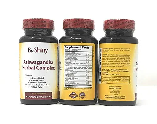 BeShiny Ashwagandha Complex with termeric Cinnamon Basil Leaf Supports a Healthy BeShiny Au supplements