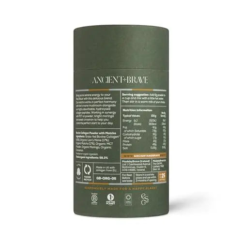 Ancient + Brave Matcha + Collagen 150g Tub - Lion's Mane Mushroom Powder Supplement Ancient + Brave Au supplements