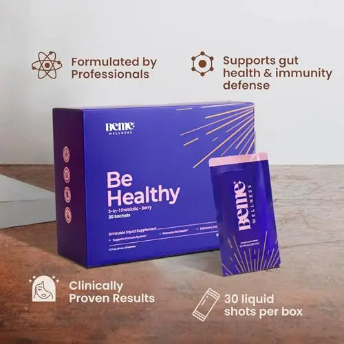 Be Healthy 3-in-1 Liquid Probiotics for Women and Men - Vitamin C, Zinc, Elderberry BeMe Au supplements