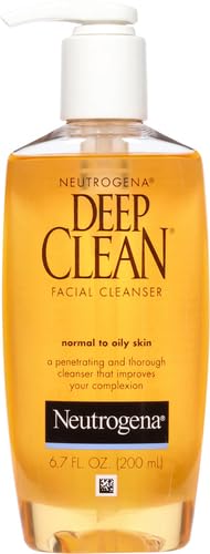 Neutrogena Deep Clean Daily Facial Cleanser with Beta Hydroxy Acid for Normal to Oily Skin, Alcohol-Free