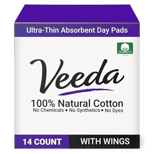 Veeda Ultra-Thin Absorbent Day Pads with 100% Natural Cotton Top Sheet are Always Chlorine Veeda Au supplements