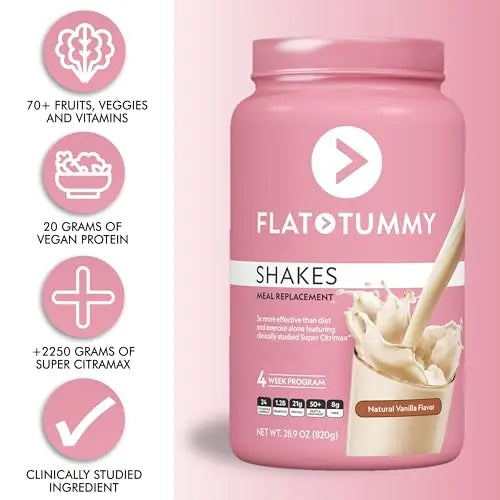 Flat Tummy Tea Meal Replacement Shake – Vanilla, 20 Servings - Plant Based Protein Flat Tummy Tea Au supplements