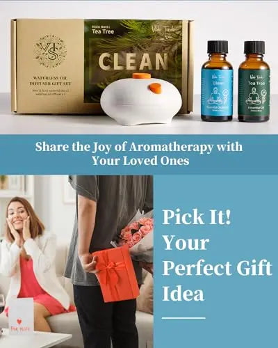 VTS Waterless Diffuser with Essential Oils Set, Tea Tree Essential Oil Aromatherapy Gift Set VEDA TINDA SCENT Au supplements