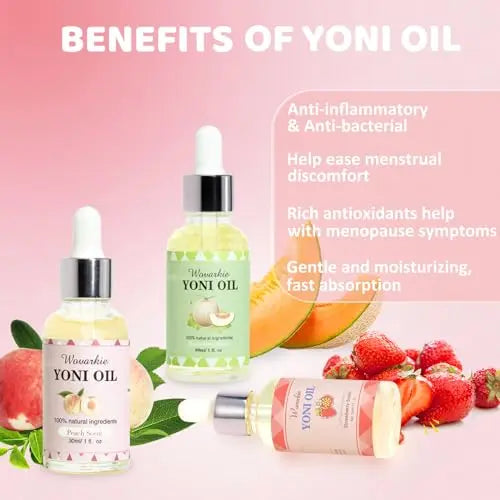 Yoni Oil for Women Set Of 3, 100% Natural Feminine Oil Intimate Deodorant for Women, Eliminates Odor Wovarkie Au supplements