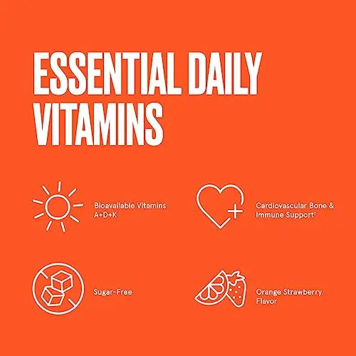 Bulletproof Sugar-Free Orange Strawberry Vitamins A+D+K Gummies, 60 Count, Keto Bulletproof Au supplements