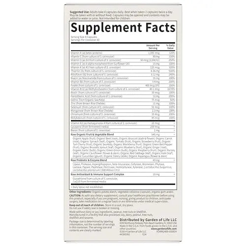 Garden of Life Multivitamin for Men - Vitamin Code 50 & Wiser Men's Raw Whole Food Vitamin Supplement with Probiotics Garden of Life Au supplements