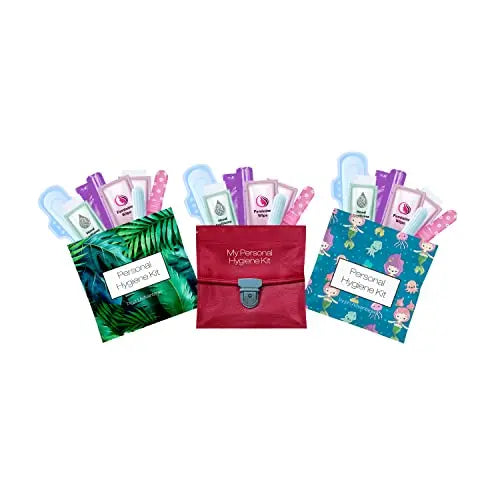 3 x Menstrual All-in-One Kits - Assorted Colors | Convenience on The Go | Single Period Kit Packs pH Advantage Au supplements