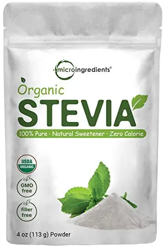 Pure Organic Stevia Powder, 4 Ounces, 706 Serving, Highest Grade Stevia Green Micro Ingredients Au supplements