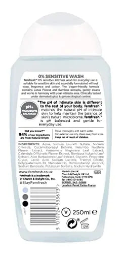 Femfresh Intimate Skin Care 0% Wash, 250ml Femfresh Au supplements