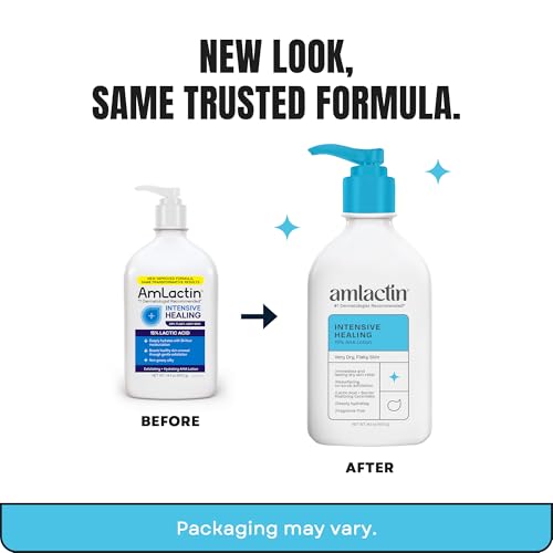 AmLactin Intensive Healing Body Lotion - Therapeutic Lotion for Extremely Dry Skin - No-Scrub Exfoliator and Moisturizer