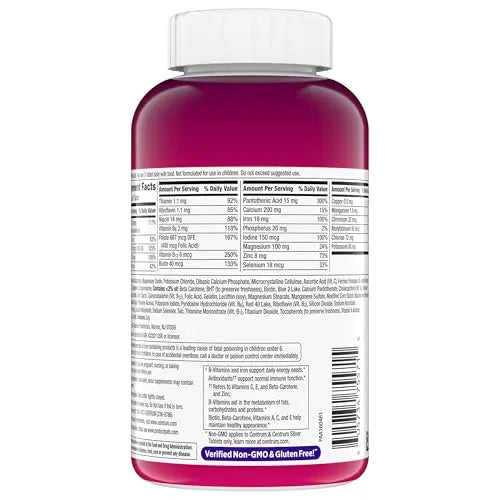 Centrum Multivitamin Tablet for Women, Multivitamin/Multimineral Supplement with Iron, Vitamin D3, B Vitamins and Antioxidant Vitamins C and E Centrum Au supplements