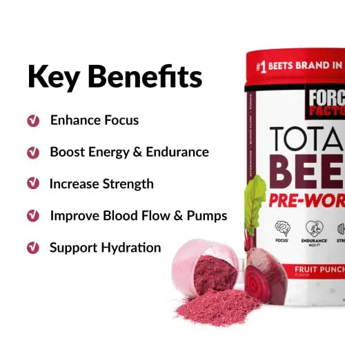 FORCE FACTOR Total Beets Pre-Workout Powder to Boost Energy & Endurance, Increase Force Factor Au supplements