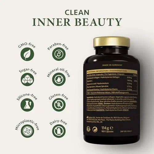 Collagen Capsules 820mg - 180 High Strength Capsules (3 Months Supply) SatinNaturel Au supplements