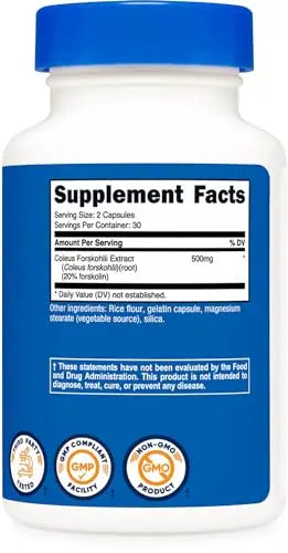 Nutricost Coleus Forskohlii 500mg, 60 Capsules - Maximum Strength Formula Nutricost Au supplements