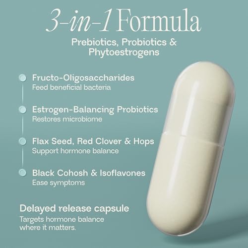 BIOMA Menopause Support Probiotics for Women - Hormone Free Hot Flash & Night Sweat Relief - Gut-Hormone Balance with Phytoestrogens, BB536, Delayed Release (60 Capsules - 30 Day Supply) BIOMA Au supplements