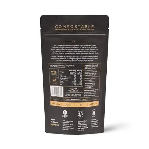 Ancient + Brave True Collagen 200g - Grass-Fed Bovine Collagen Powder - 100% Hydrolysed Collagen Ancient + Brave Au supplements