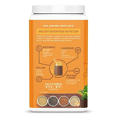 Sunwarrior Classic Plus (750g) Chocolate, 1 Units Sunwarrior Au supplements