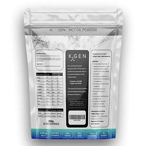 Keto MCT Oil Powder Pure Coconut MCT Keto Coffee Creamer | Premium Quality C8 Easily Absorbed & Digested - Ideal for Paleo & Vegan Diets K GEN ketogenic enhancement Au supplements