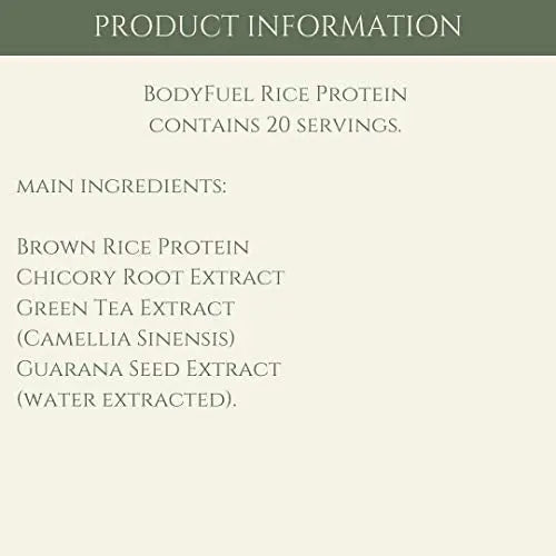 Complementary Supplements | BodyFuel Brown Rice Protein Powder Plus Chicory, Green Tea Complementary Supplements Au supplements